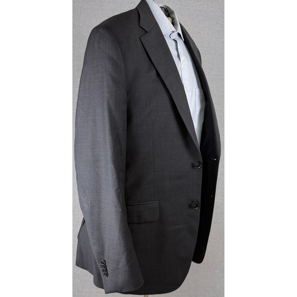 Peter Millar Mens Charcoal Gray Wool Two Button Sport Coat Blazer Size 42T